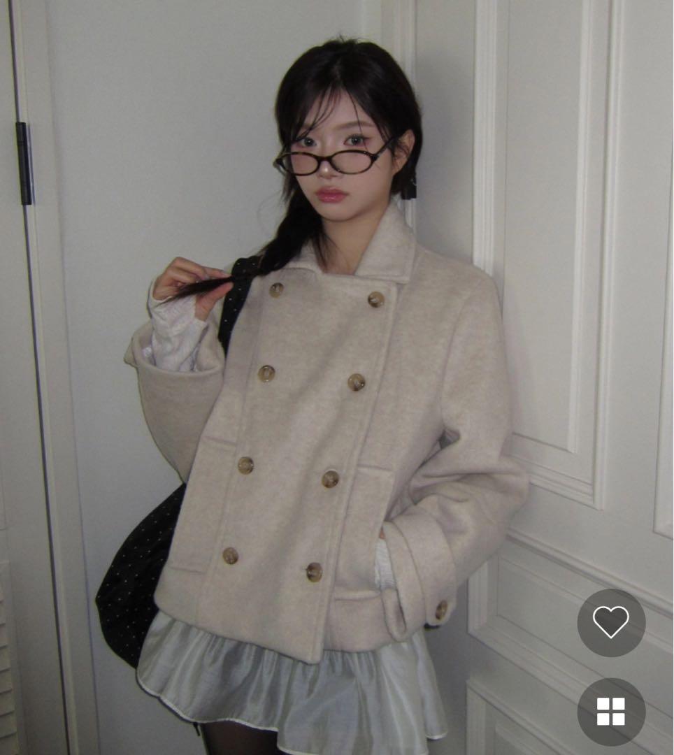 【modimood】ウールハーフコート ダブルカラーウールハーフコート | ファッション通販サイト NUGU