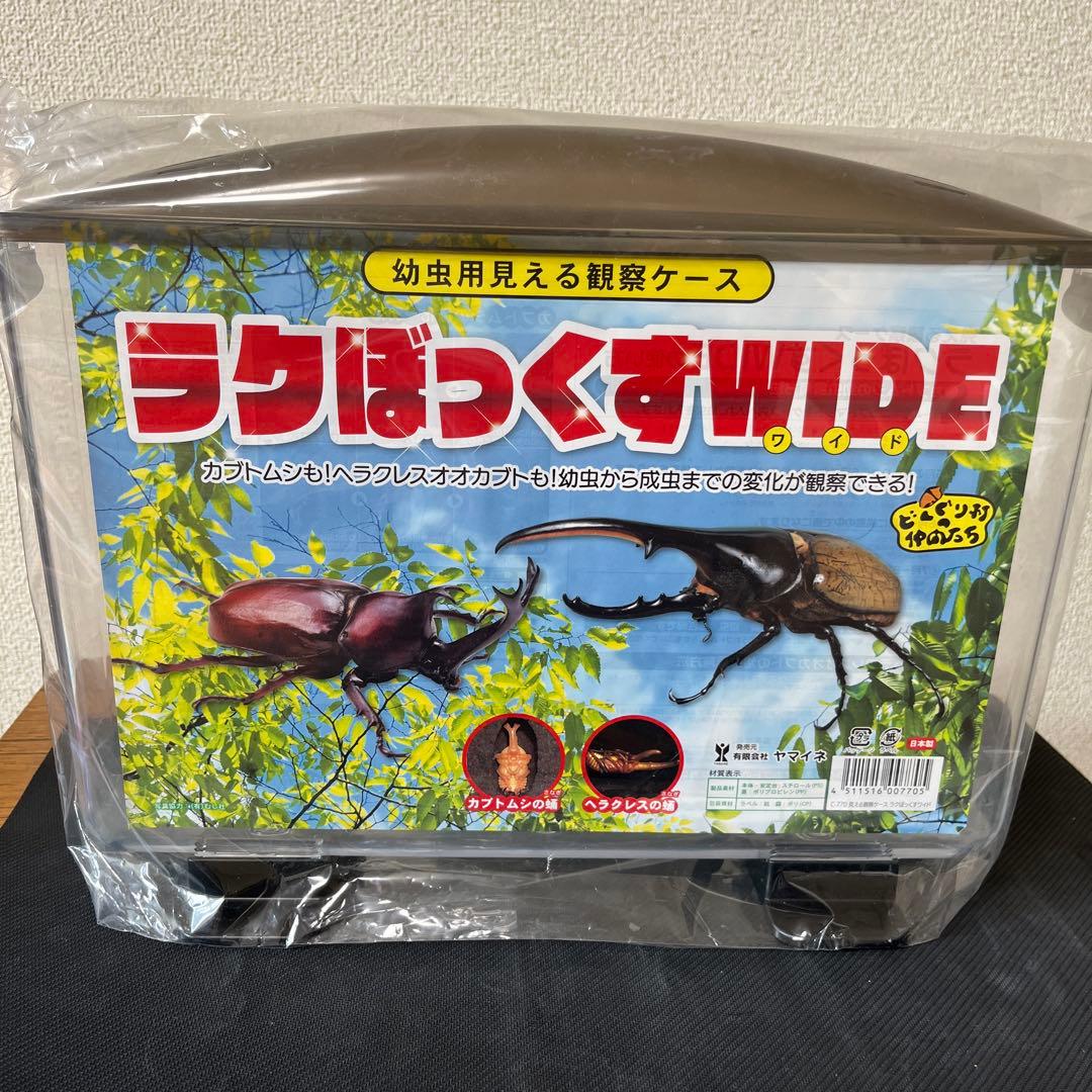 ラクぼっくすWIDE 幼虫用観察ケース 楽天市場】幼虫用見える観察ケース・ラクボックスワイド : 九十九里