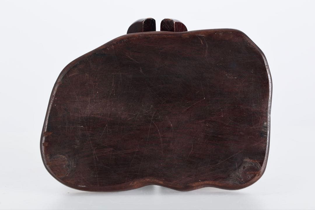 米*郎様 岐阜県 根尾川 菊花石 景石 寄石作品 観音　台座 共箱付 1.8kg