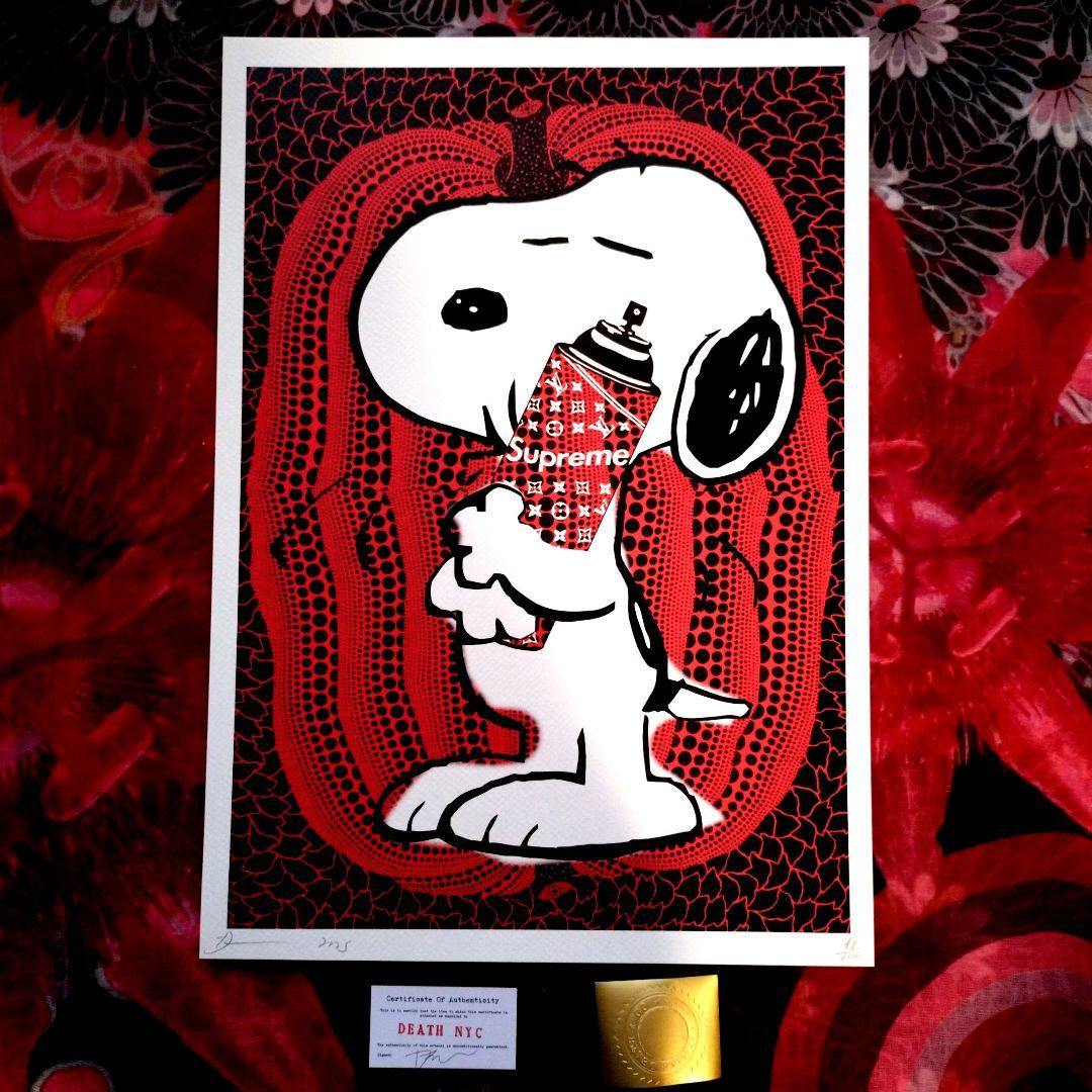 AKH額装death nyc 世界限定草間彌生　スヌーピー　Supreme 額装 額込 DEATH NYC 草間彌生奈良美智Supreme ポップアート アート