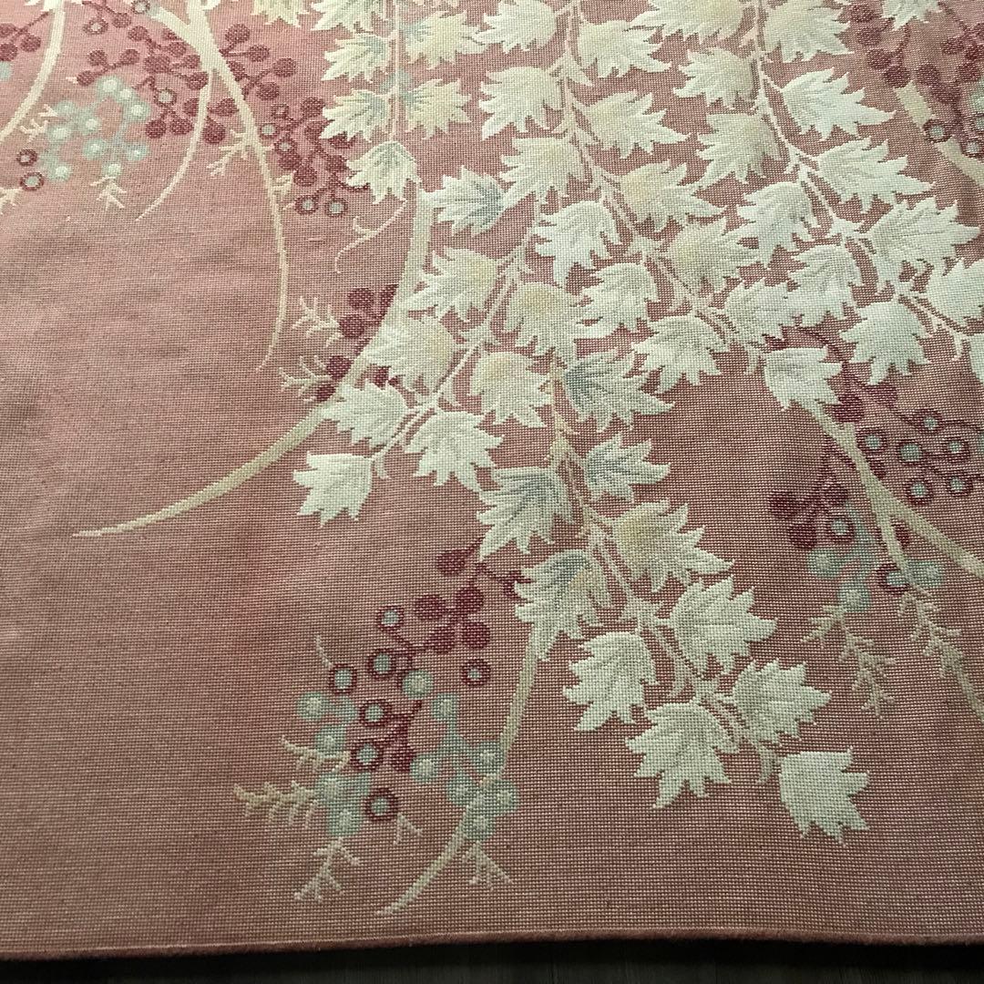 花柄 和風 ラグ ラグマット 段通 絨毯169×241.5cm ローズ