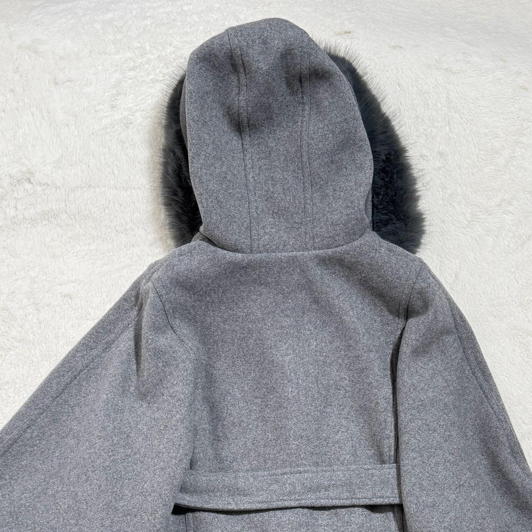 rienda ウールMIXフードポンチョコート フード 秋冬 グレー