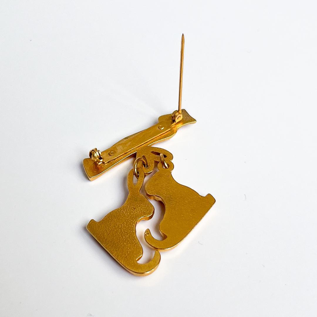 美品☆エルメス ブローチ スケートシューズ モチーフ ゴールド 希少