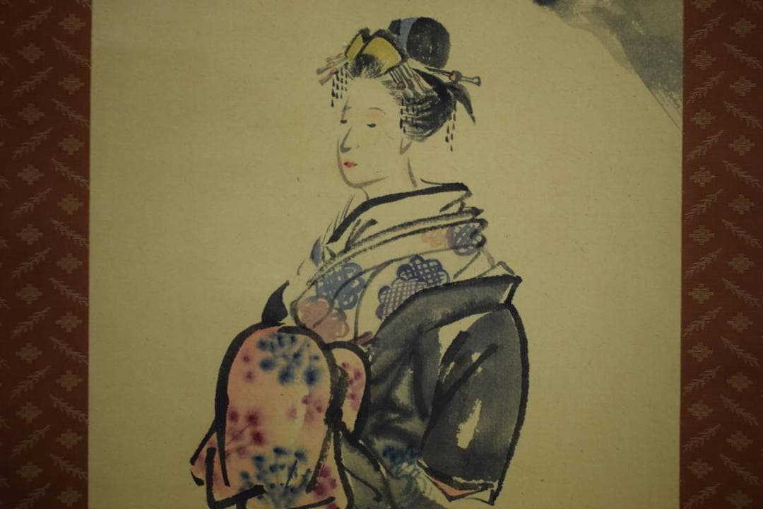 真作/宗富/花魁画/美人画/布袋屋掛軸HH-767 真作/宗富/花魁画/美人画/布袋屋掛軸HH-767 - メルカリ