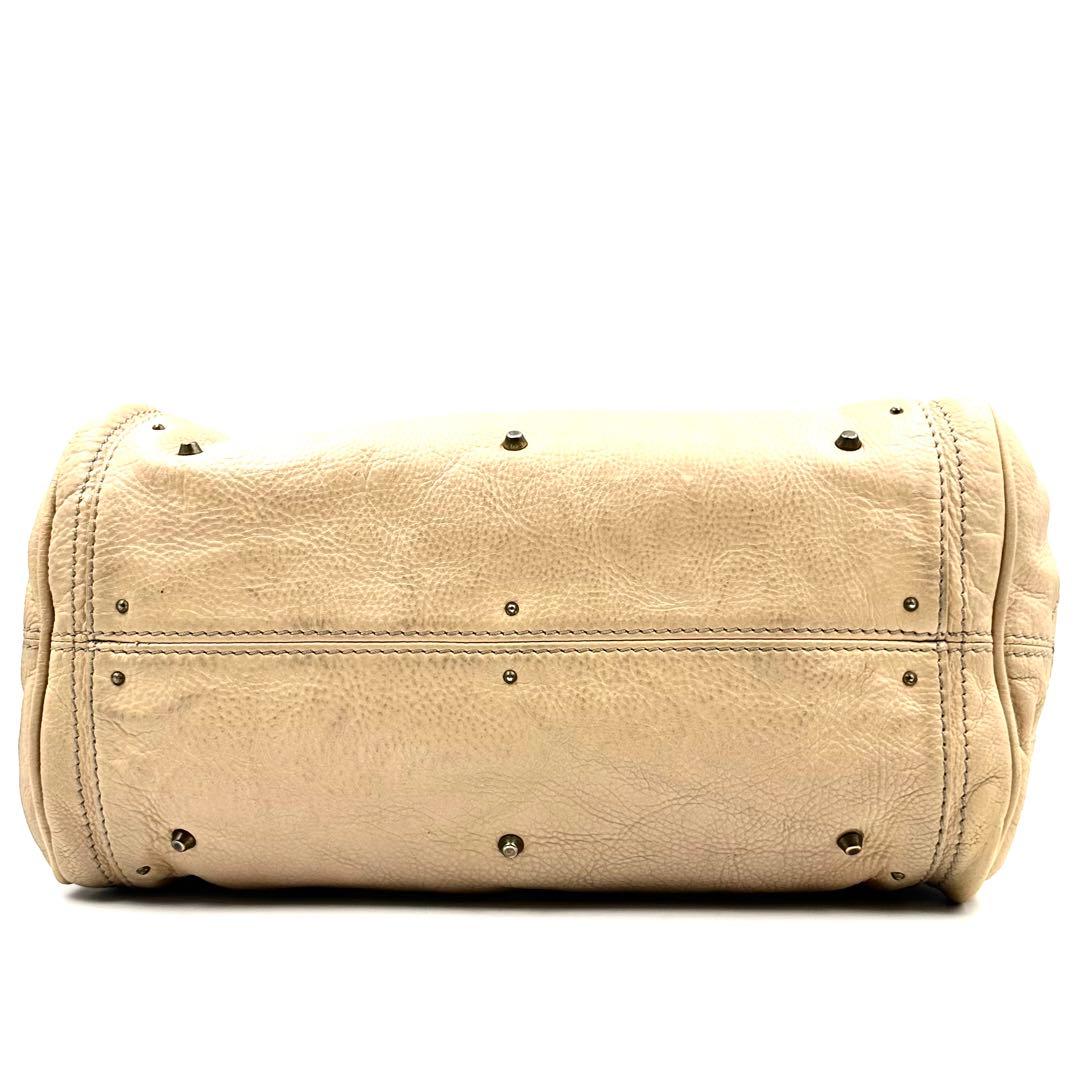 《美品》Chloe パディントン レザー ハンドバッグ 南京錠 鍵付 ベージュ