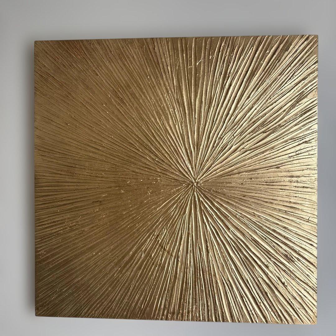 ゴールド　アート　額　ウォールアート Amazon.co.jp: 額入りモダンラグジュアリーゴールドウォールアート、3