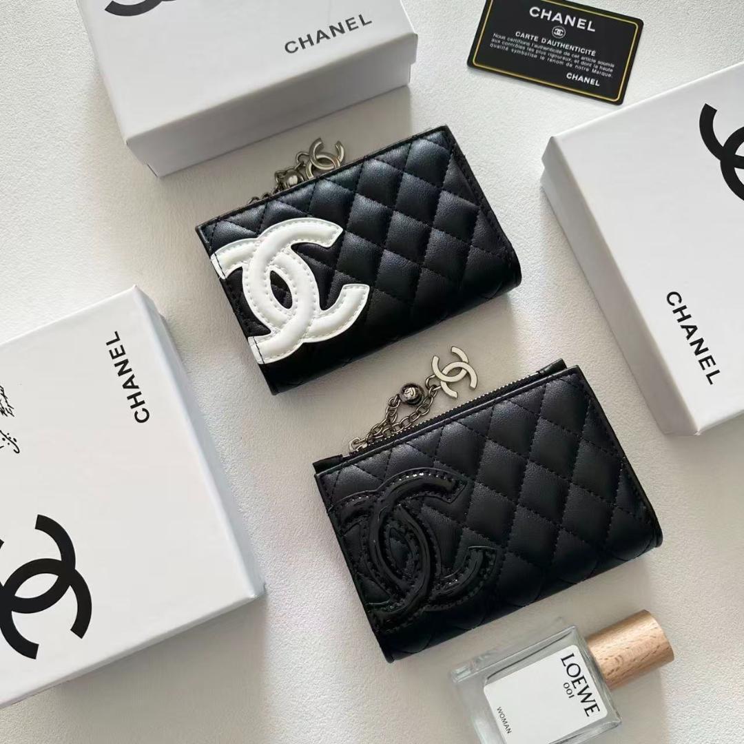 CHANEL ブラック キルティング 三つ折り財布 - メルカリ