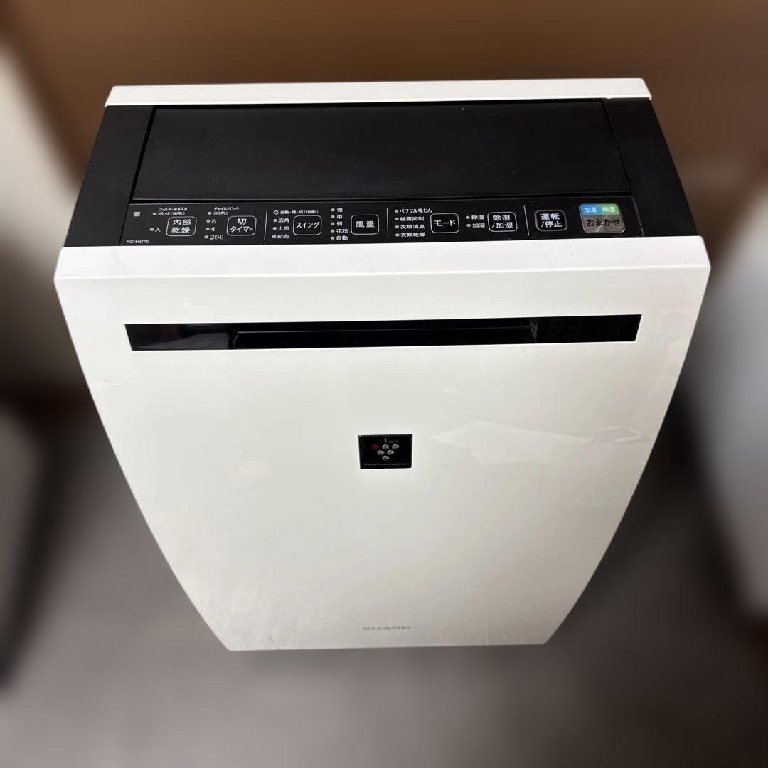 美品　SHARP KC-HD70 除加湿空気清浄機 ホワイト SHARP（シャープ） 加湿空気清浄機 KI-TX70-W プラズマクラスターNEXT