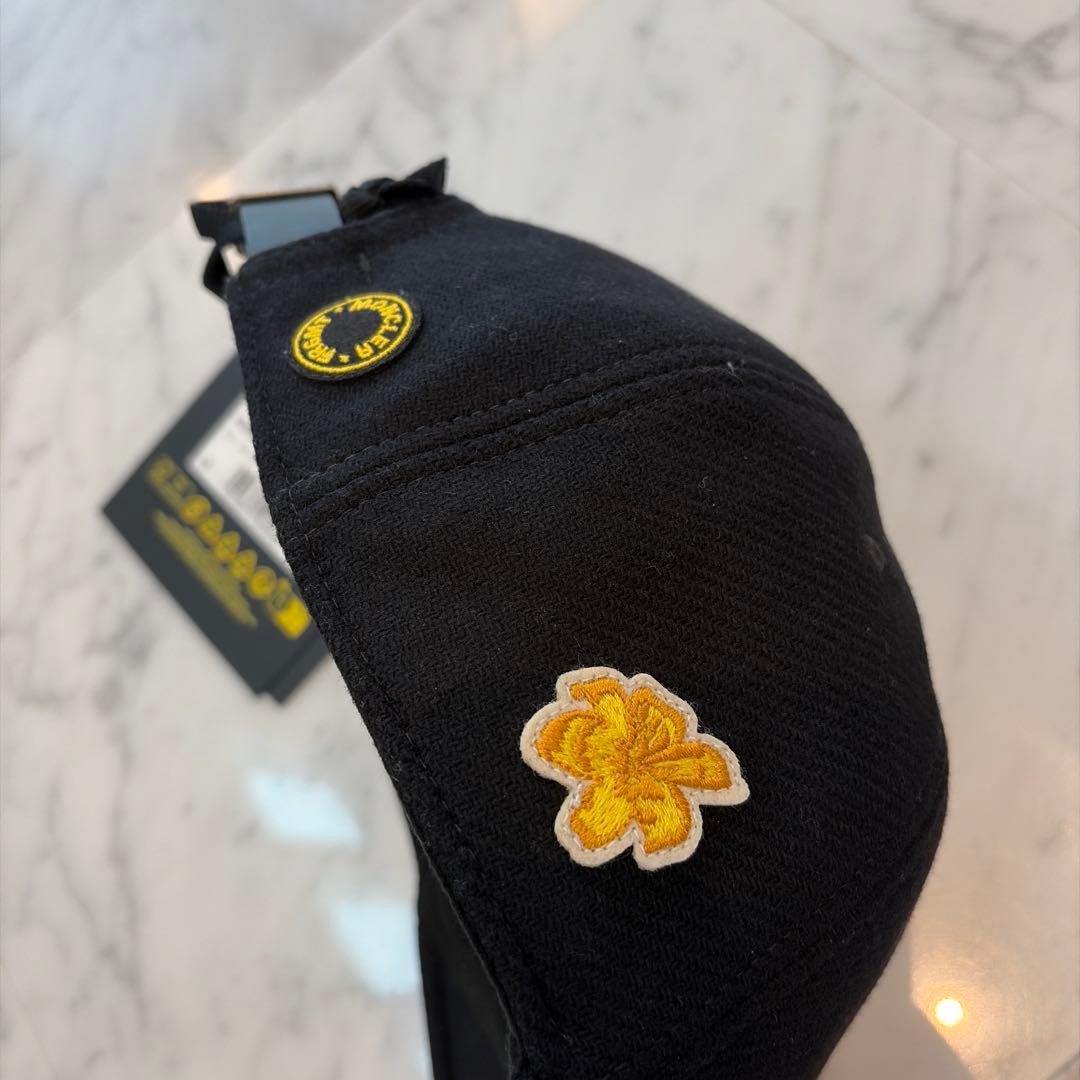 MONCLER ブラック キャップ M&F刺繍 7 1/8
