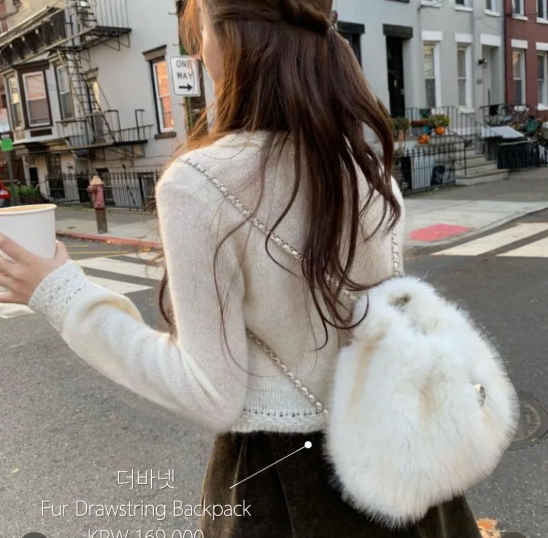 the barnnet ファードローストリングバックパック アイボリー