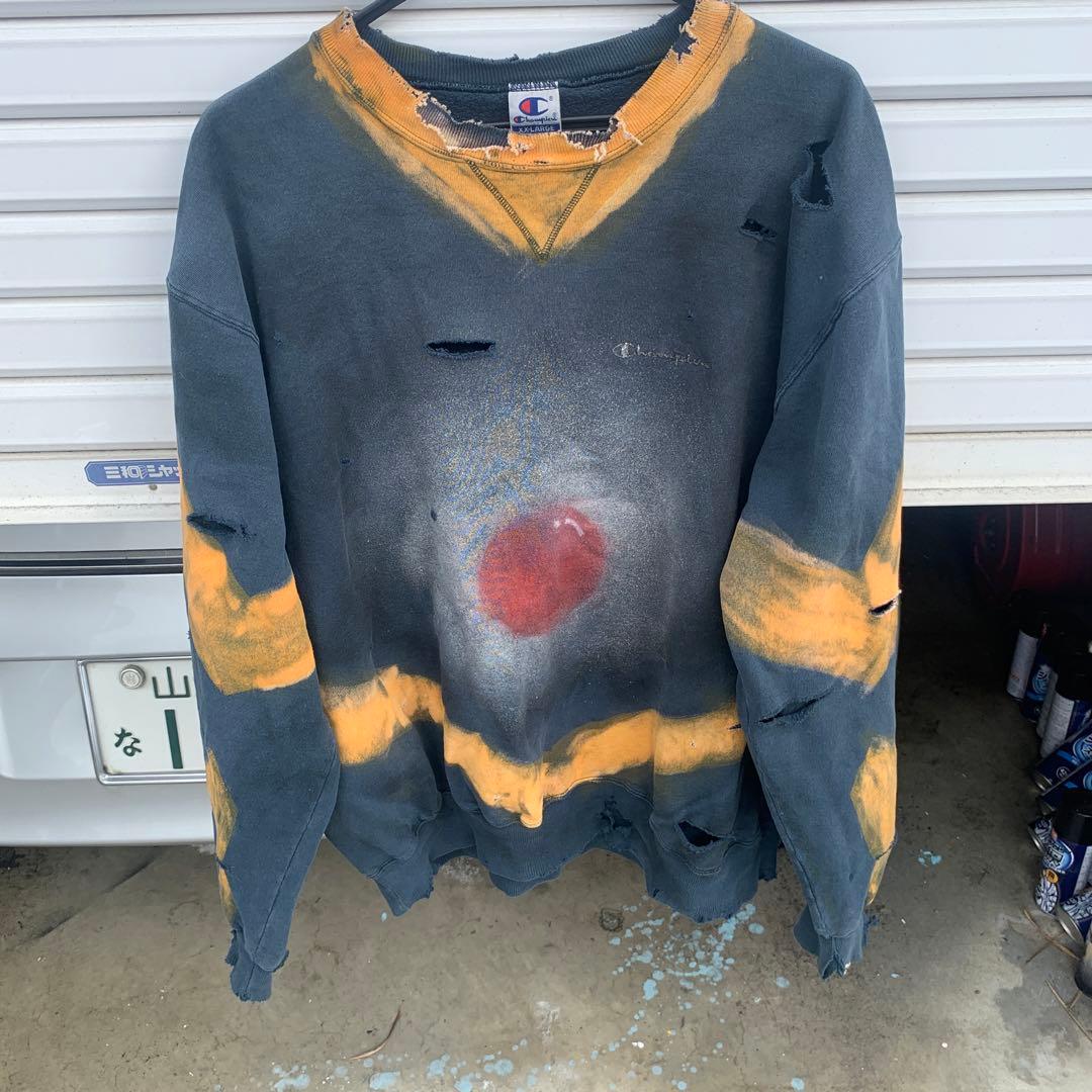Champion ダメージ加工 スウェット常田大希 - メルカリ