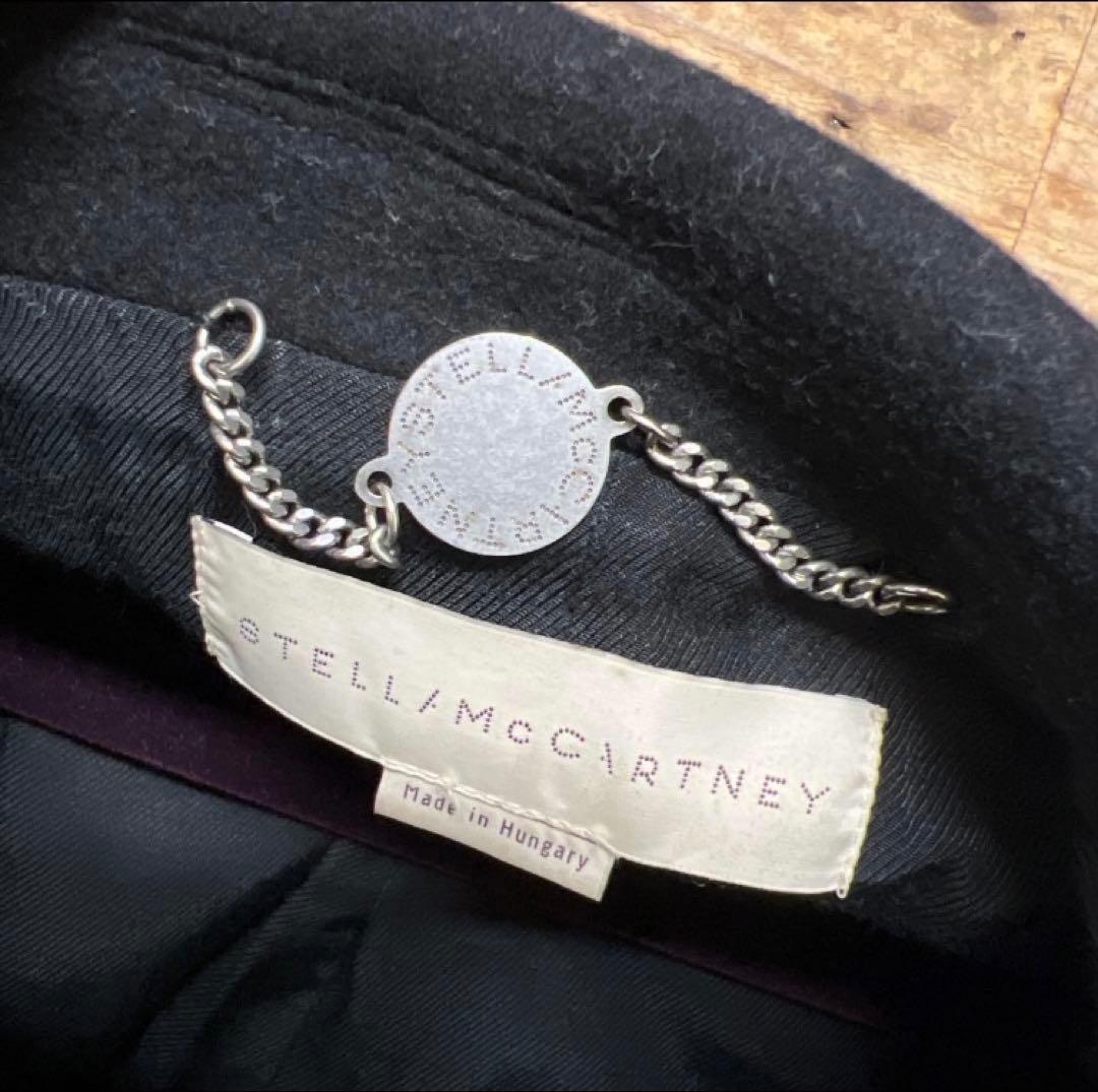 ステラマッカートニー ウールメルトン ダブル チェスターコート 黒36