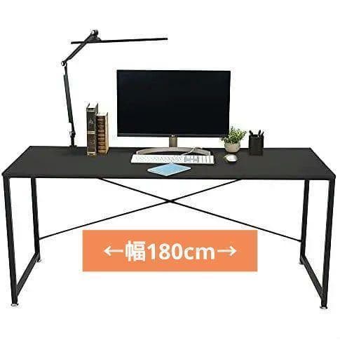 中古D25シンプルワークデスク 180cm 黒 パソコンデスク 作業台 SANWA SUPPLY（サンワサプライ） パソコンデスク 180cm幅 奥行60cm 平