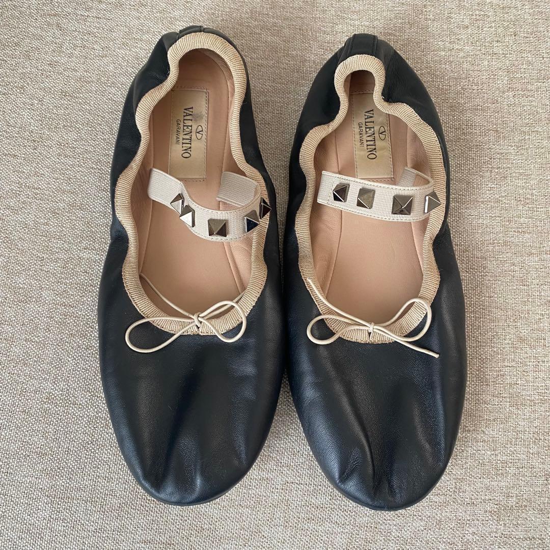 ヴァレンティノ ロックスタッズ バレリーナ フラットシューズ 36