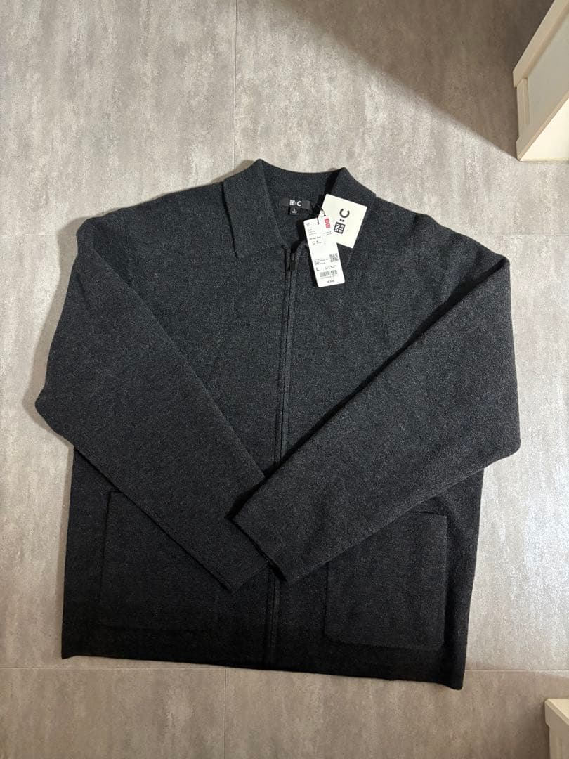 【完売品】ユニクロC ニットフルジップジャケット ダークグレー L UNIQLO C ユニクロC ニットフルジップジャケット L 2回着用美品 - メルカリ