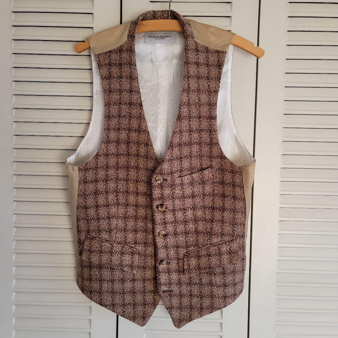 Yves Saint Laurent チェック柄ベスト Yves チェック柄ベスト Saint Laurent