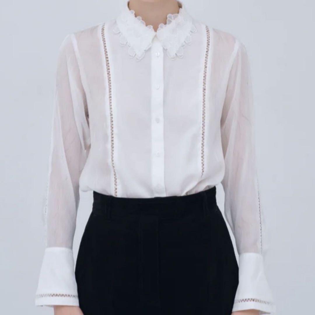 laubeblanc Orchid Embroidered Collar シャツ - メルカリ