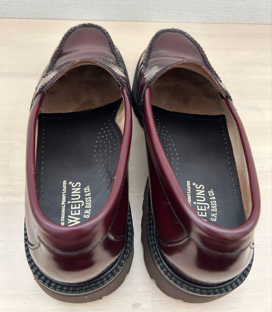 「美品」G.H.BASS バーガンディ レザー ローファー 25.5〜26.0㎝