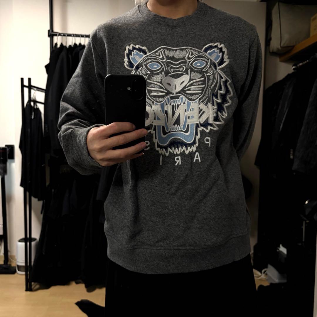 KENZO トラ刺繍 グレー スウェット M - メルカリ
