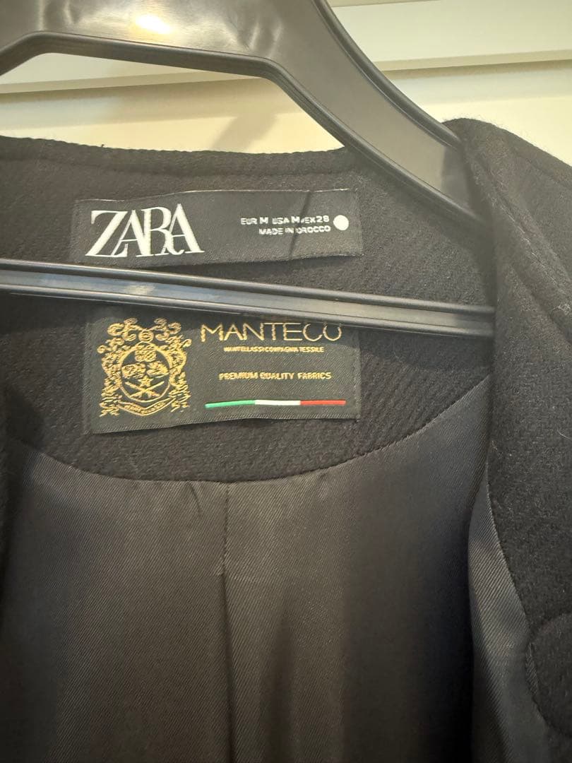 ZARA ブラック ケープコート Manteco - メルカリ