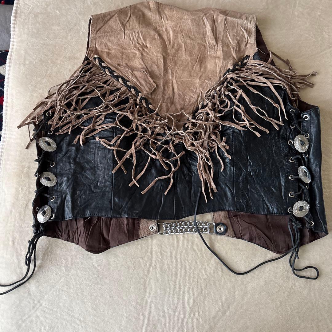 HUDSON LEATHER フリンジ レザージャケットXXL￼スナップボタン