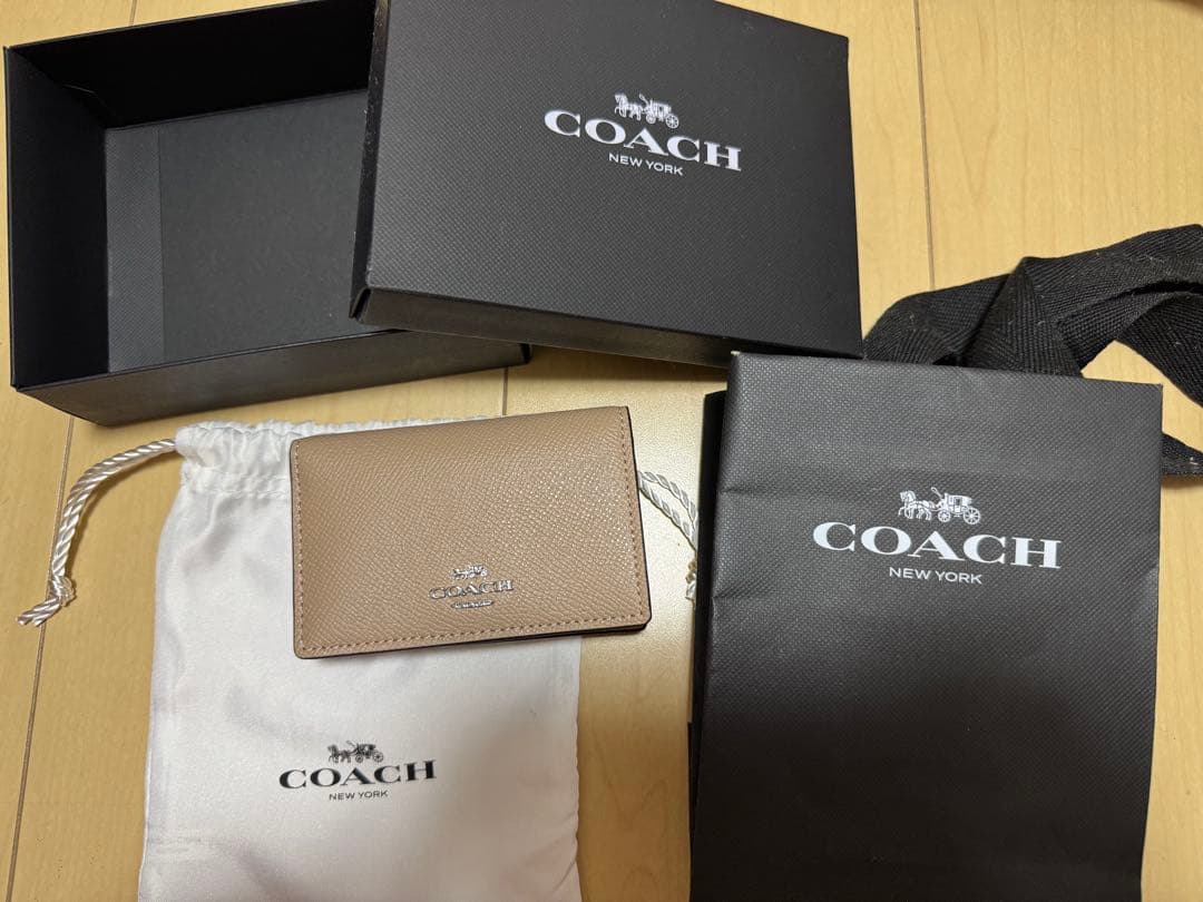 【箱無し】COACH コーチ 名刺入れ カードケース レディース ベージュ COACH（コーチ） 名刺入れ ☆COACH☆ ビジネス カードケース トープ