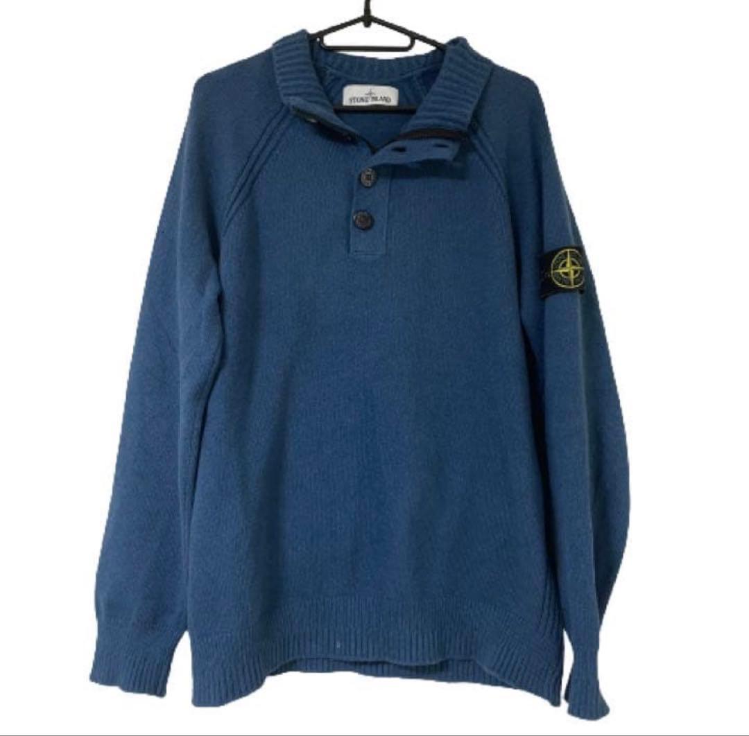 stone  2016aw ハーフジップニットセーター ウールブレンドダイヤ柄ハーフジップニット/DoCLASSE