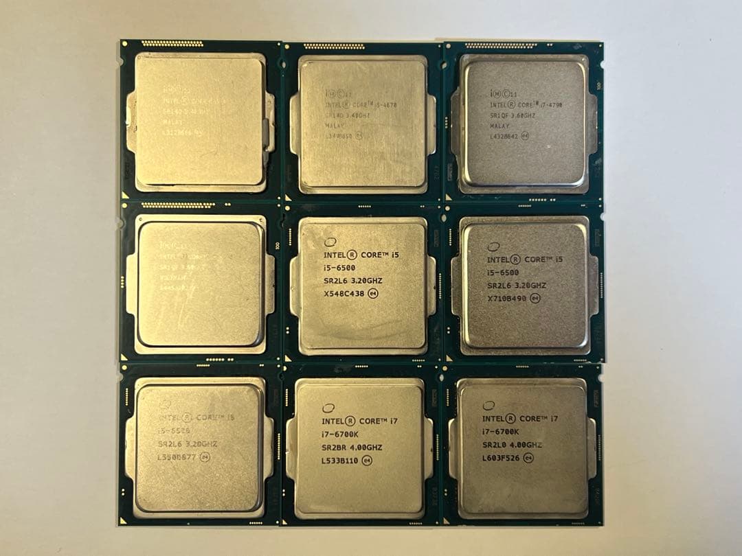 Intel Core i7-6700K 2個, i5-6500 3個 他 計9個 Amazon.com: Intel Boxed Core I7-6700 FC-LGA14C 3.40 GHz 8 M