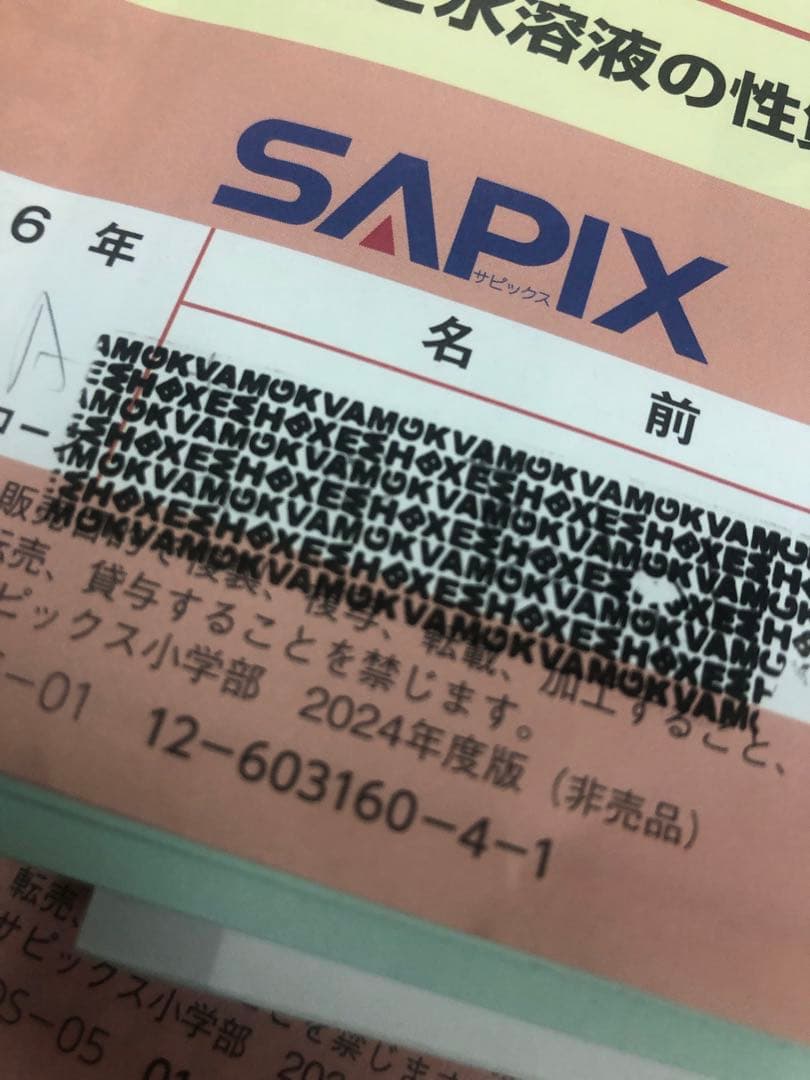 サピックス6年理科 デイリー/夏期集中/春夏/土特 /日特 中古 2025年