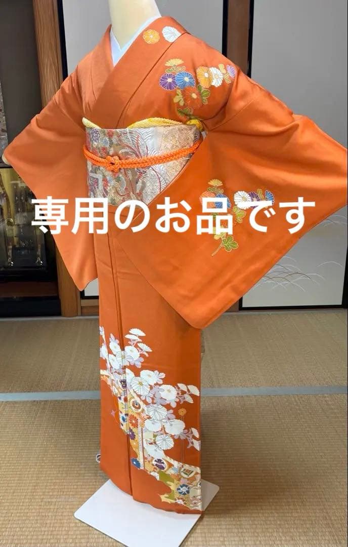 正絹訪問着4点フルセット 袷 正絹 訪問着 フルセット 4点 卒業式 入学式 結婚式 M〜L カ②-6