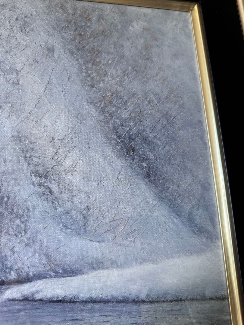 油彩画 F-8号 板垣文雄 枝新峠への径に沿って 1929年生 山形 - メルカリ