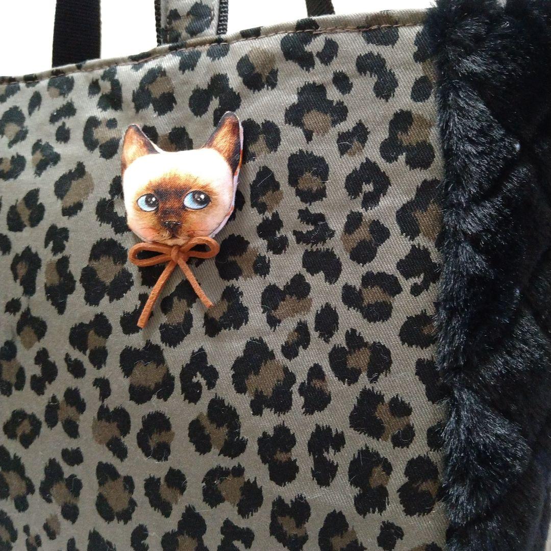 ゆ*ら様 コヤンイサムチョン☆横長トートバッグ ヒョウ柄＆ボアキルト