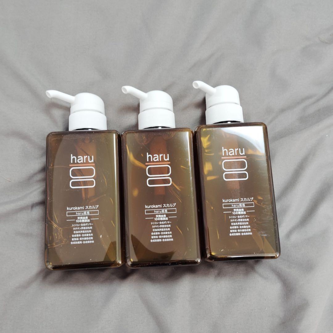 zk3856 haru　100％天然由来のkurokamiスカルプ　3本セット haru（ハル） 【3/2 23:59までパウチセットプレゼント】シャンプー 100