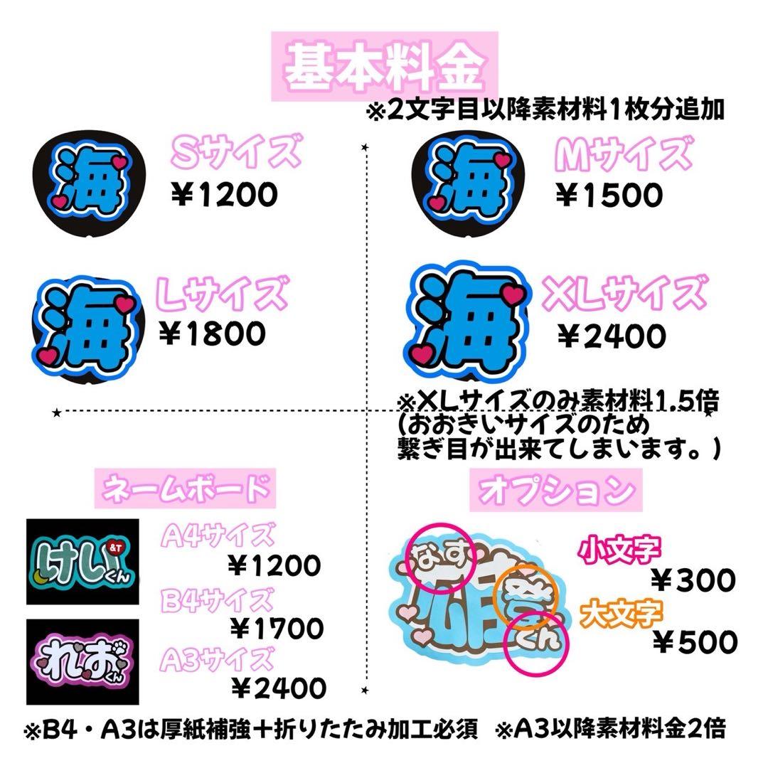 うちわ文字 ネームボード パネル ファンサ オーダーページ 受付中