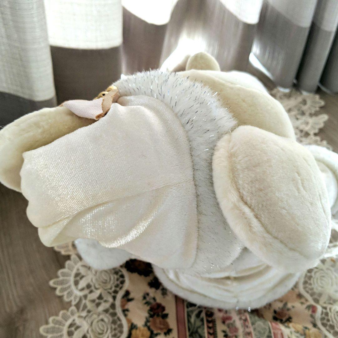 タグ付レトロ ディズニー ホワイトミッキー クリスマス ぬいぐるみ