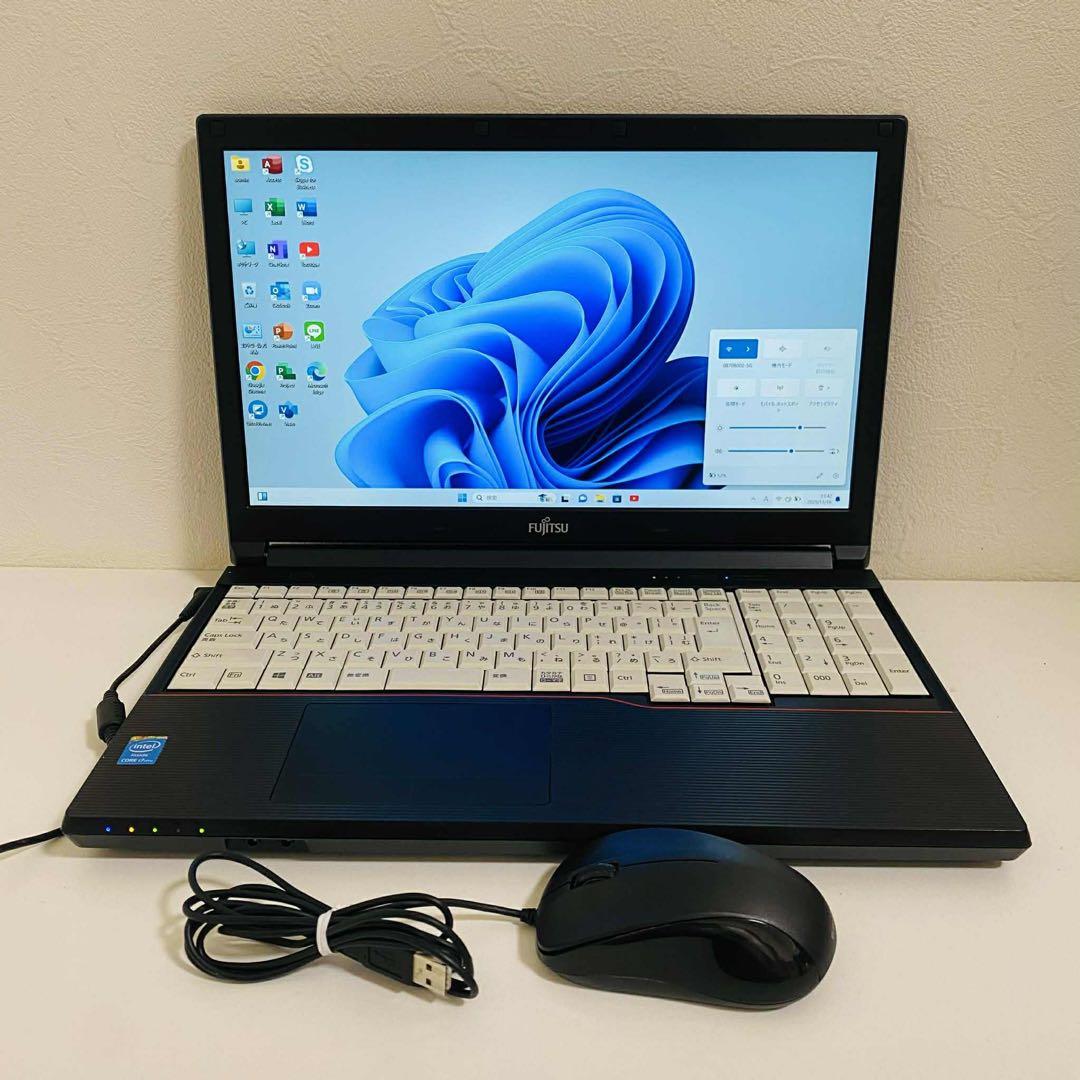 Y68 富士通ノートパソコン i7メモリ8G高速 Windows11オフィス付き PASOUL 爆買い超特価 ノートパソコン Windows11 Office付 SSD 256GB