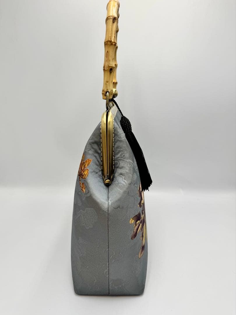 ハンドメイド】がま口 ハンド バッグ バンブー 持ち手 #631 - メルカリ