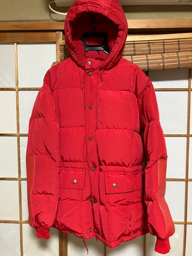 70s エディーバウアー ダウンジャケット カラコラム 赤 - メルカリ
