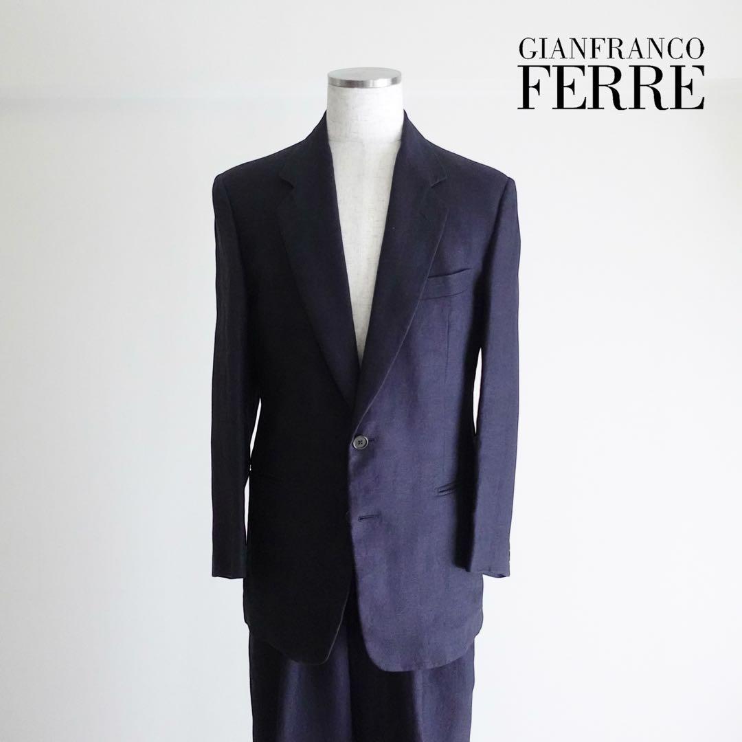 【イタリア製】80s GIANFRANCO FERRE リネン　セットアップ イタリア製】80s GIANFRANCO FERRE リネン セットアップ
