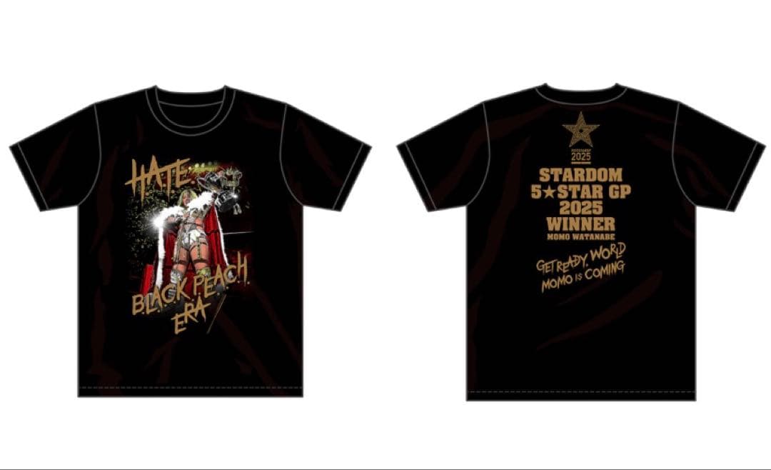 渡辺桃　5★STAR GP 優勝Ｔシャツ XL スターダム H.A.T.E 渡辺桃 5☆STAR GP 優勝Tシャツ XL スターダム H.A.T.E 渡辺桃 5