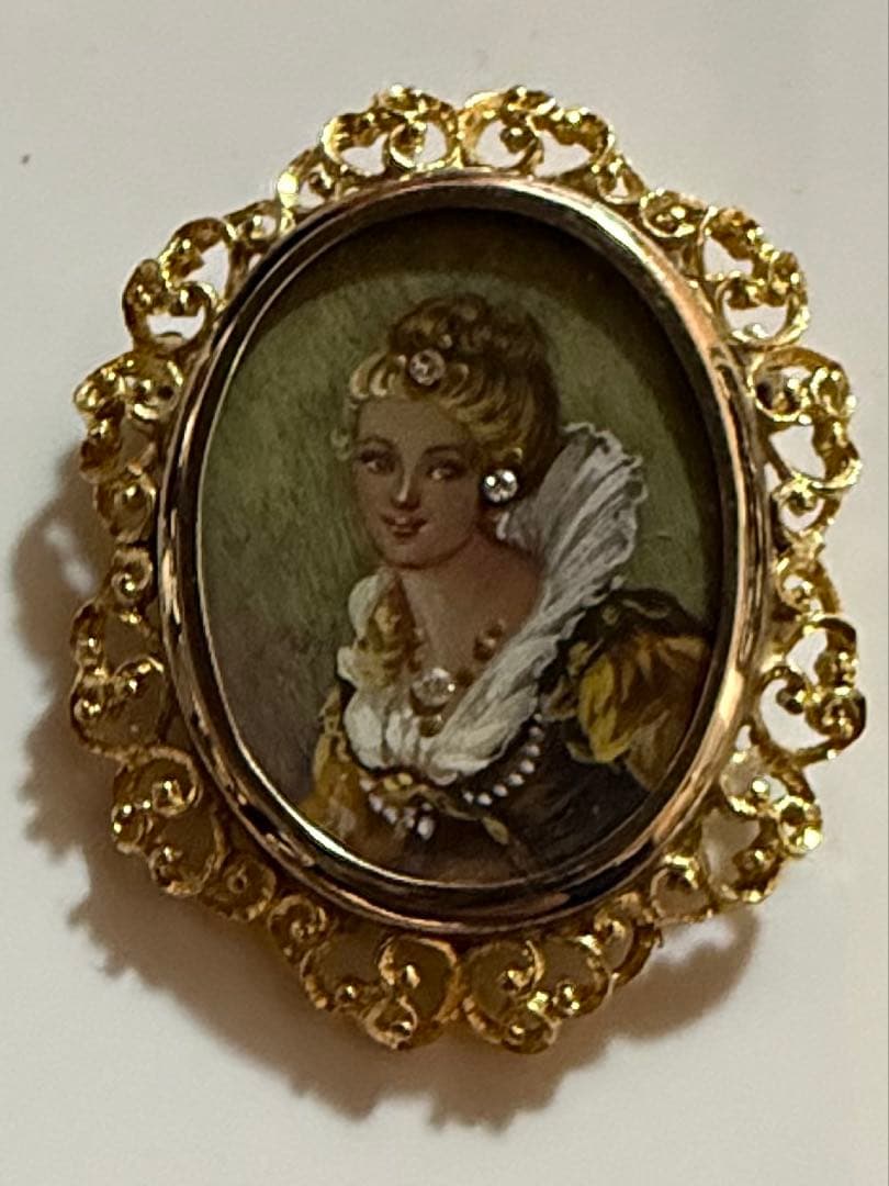 K18 刻印あり　ダイヤ　アンティーク品　ペンダントップ　プローチ 兼用 K18_Type-KD_d3a3acca-c370-4de4