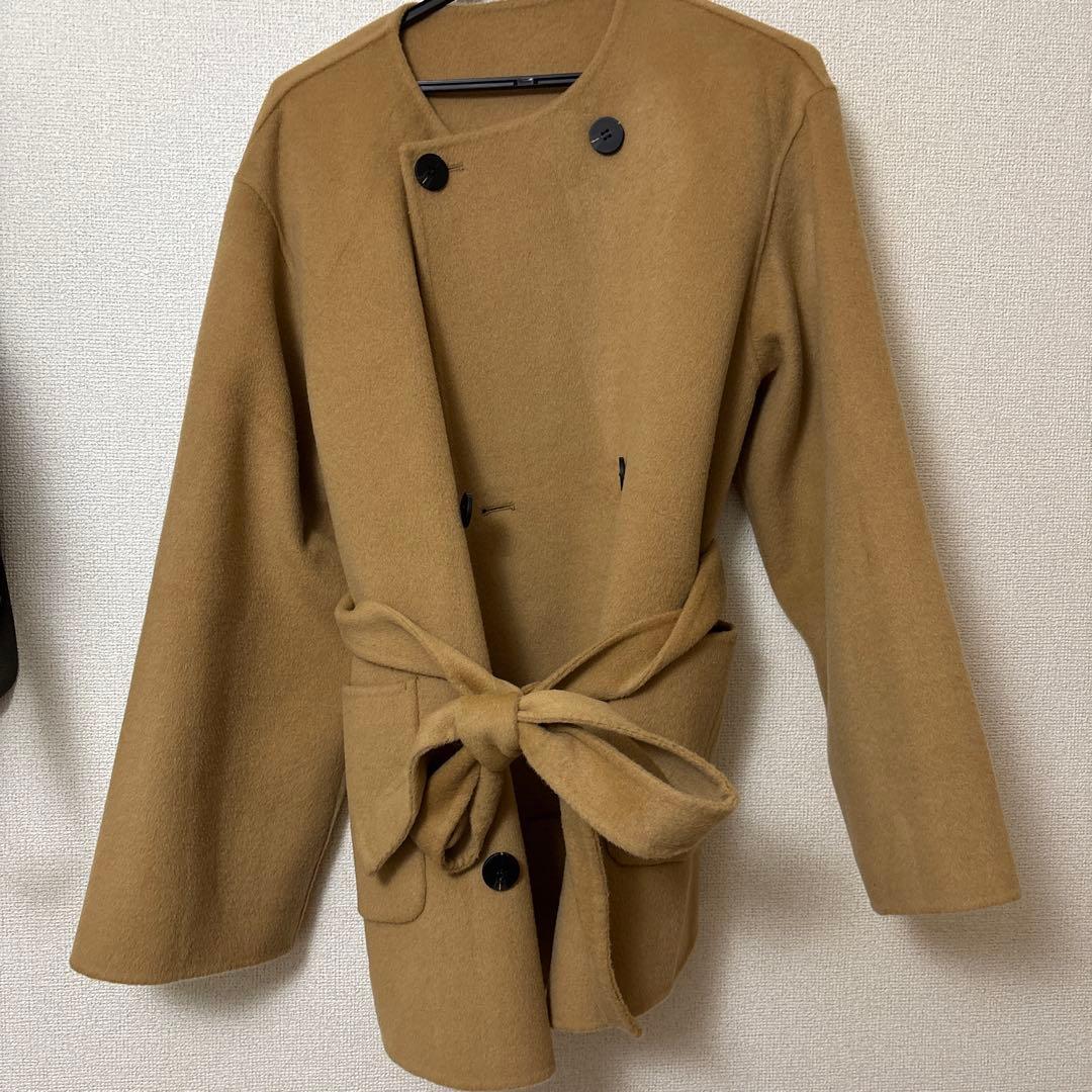 ノーカラー2WAYリバーミドルコート キャラメル - メルカリ