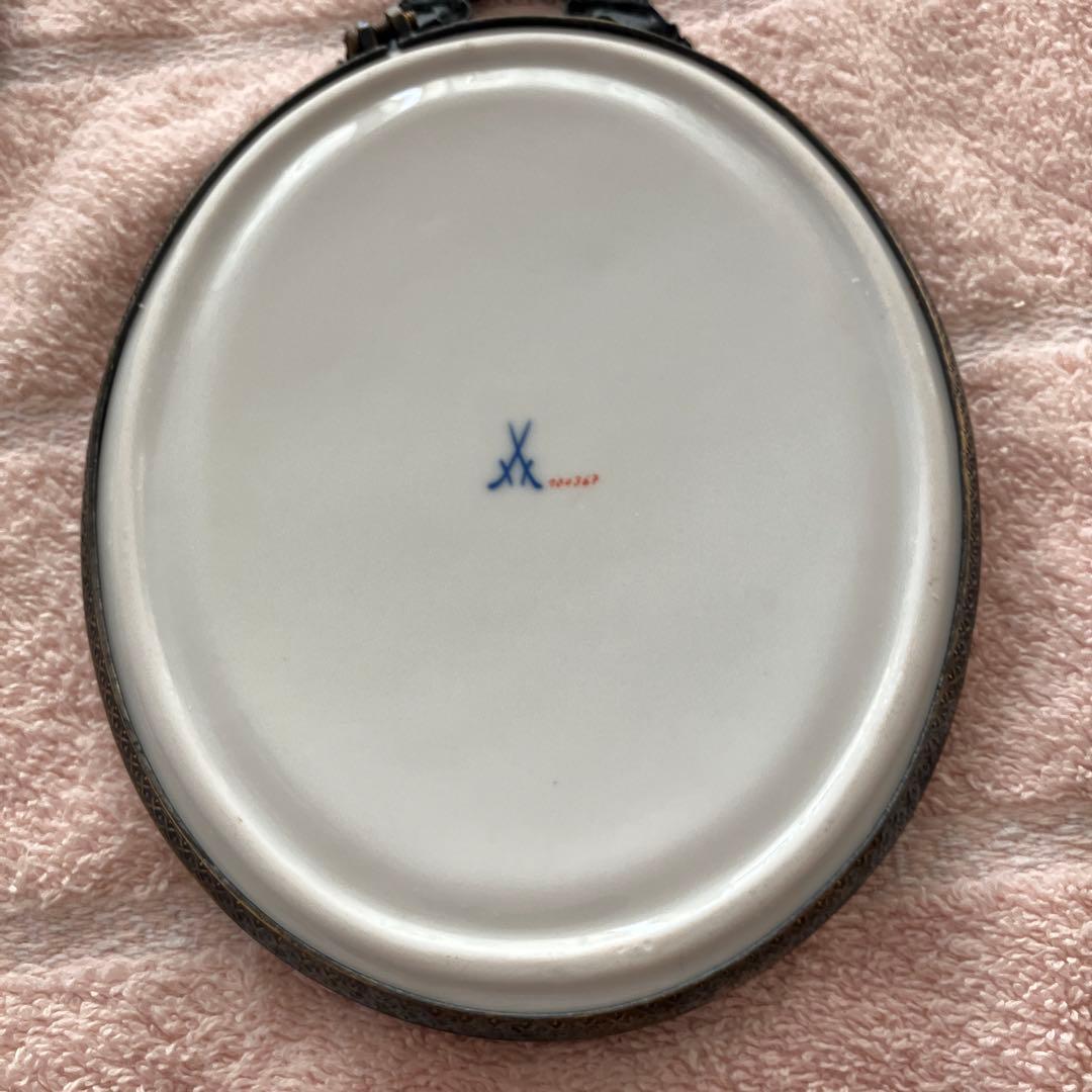 希少 マイセン 猫 壁掛け 飾り絵 プレート 猫の絵画 アンティーク