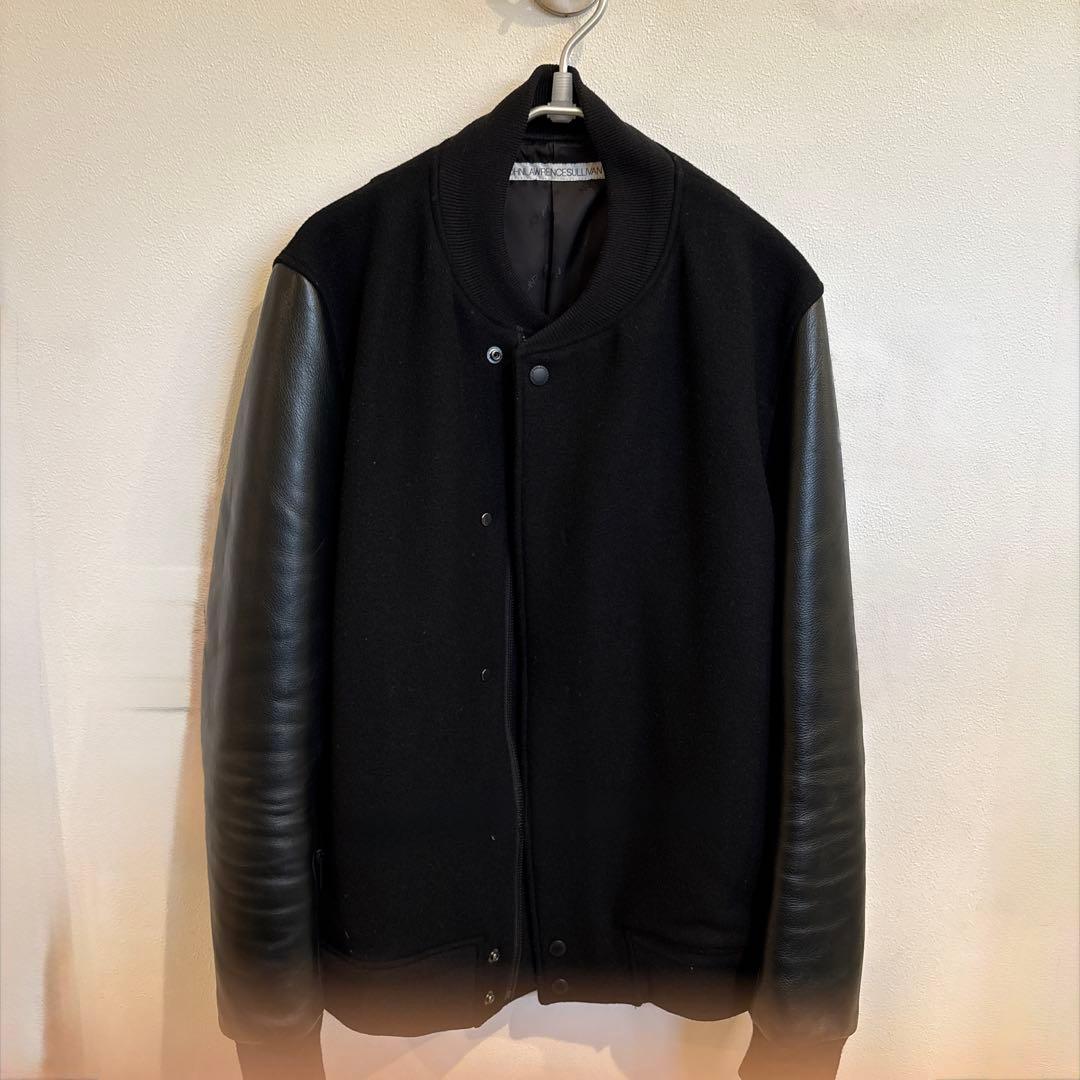 ジョンローレンスサリバン スタジャン ウール 牛革 裏地ロゴ総柄 黒 美品□ジョンローレンスサリバン カウスキン サイドレースアップ