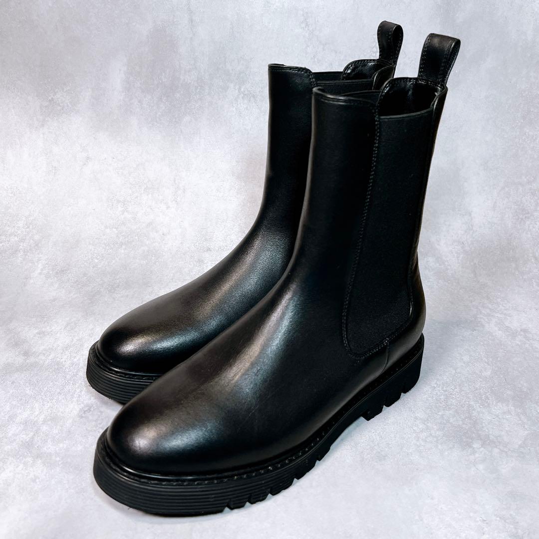 ☆ほぼ新品☆【スローブイエナ】サイドゴアブーツ (37) 本革 トラックソール SLOBE IENA（スローブイエナ） ブーツ 「WEB限定/追加4」SLOBE IENA