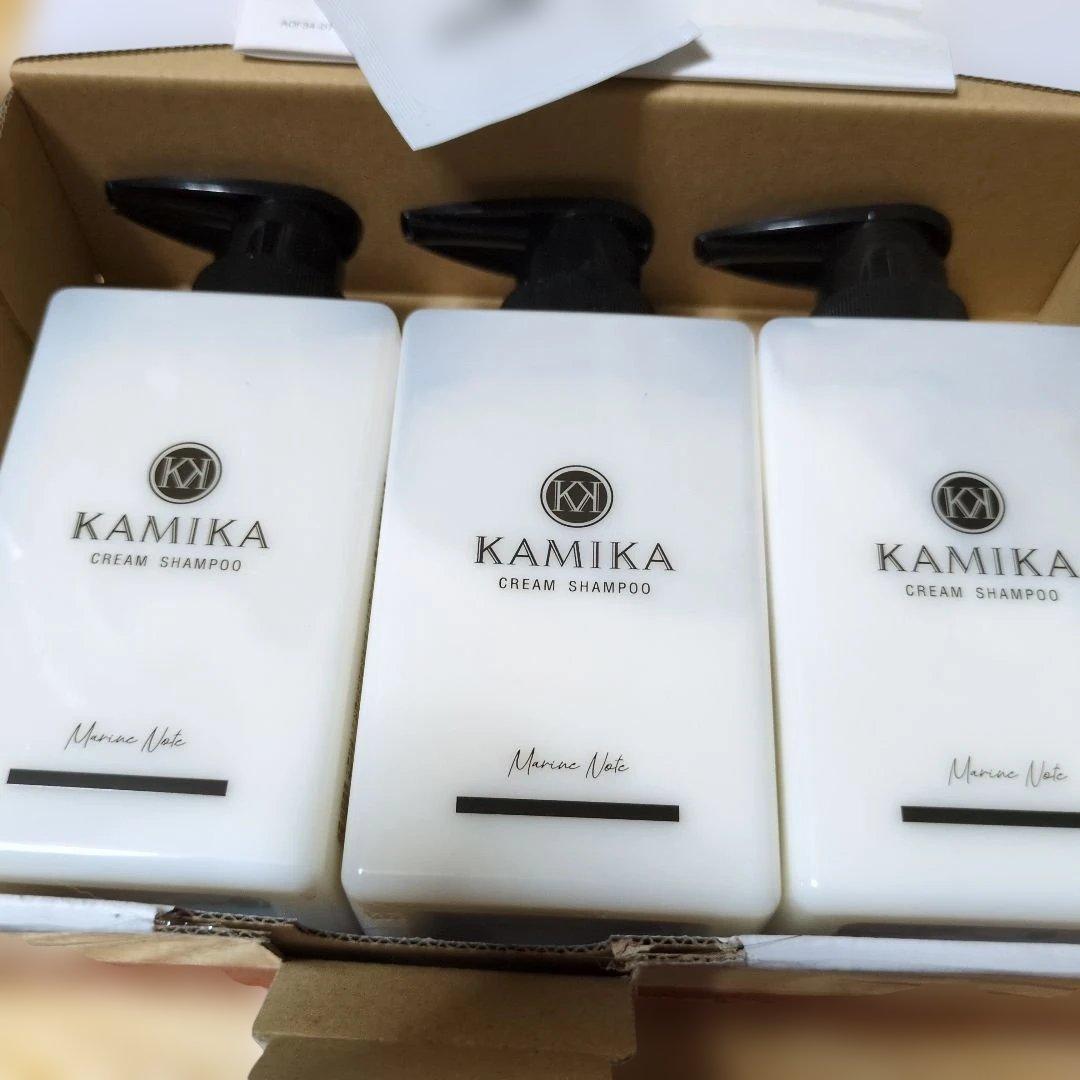 ☆オマケ付き☆KAMIKAクリームシャンプー(マリンノートの香り)400g 3本