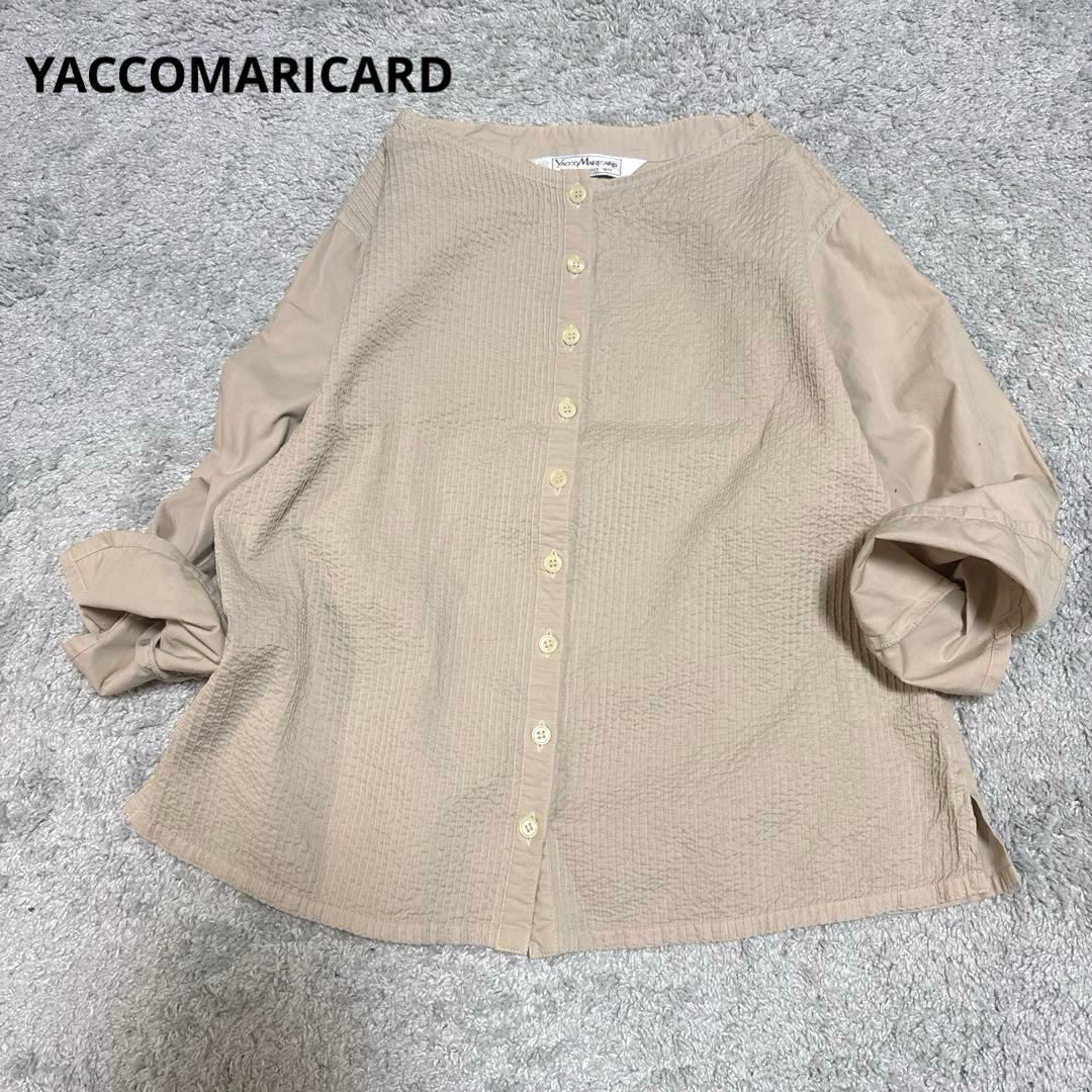 ヤッコマリカルドYACCO MARICARD ピンタックブラウス ノーカラー M
