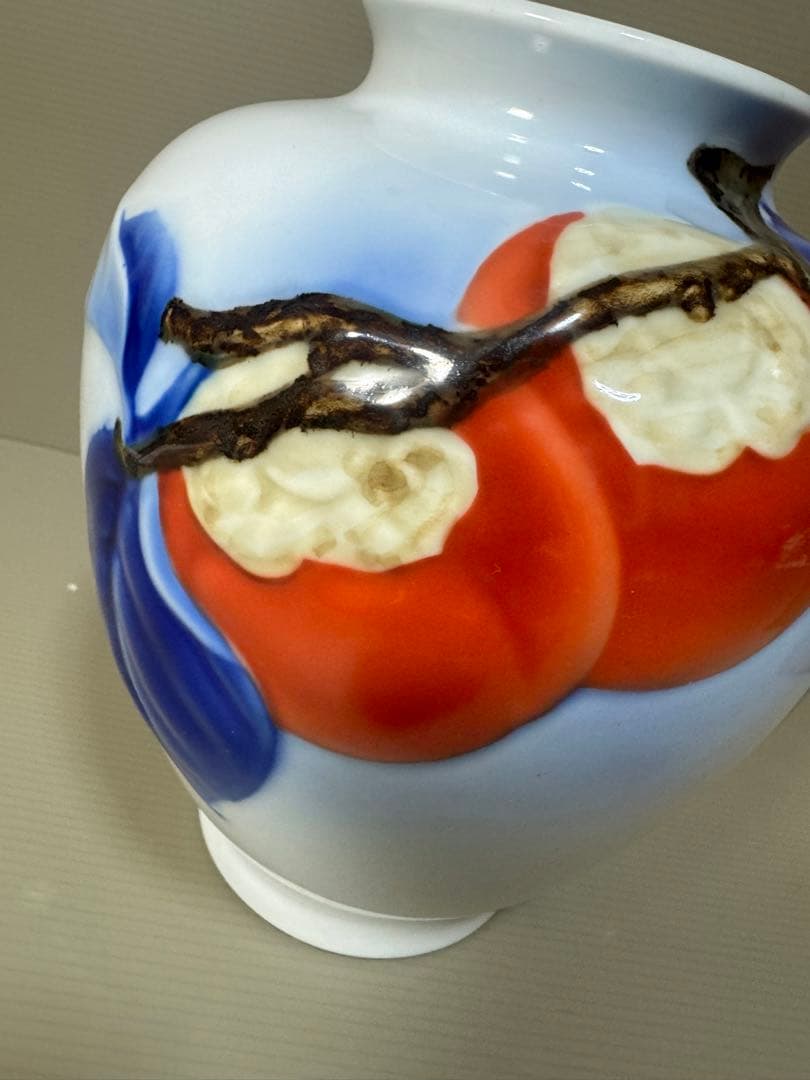 2246 深川製磁 柿文 花瓶 時代物 - メルカリ