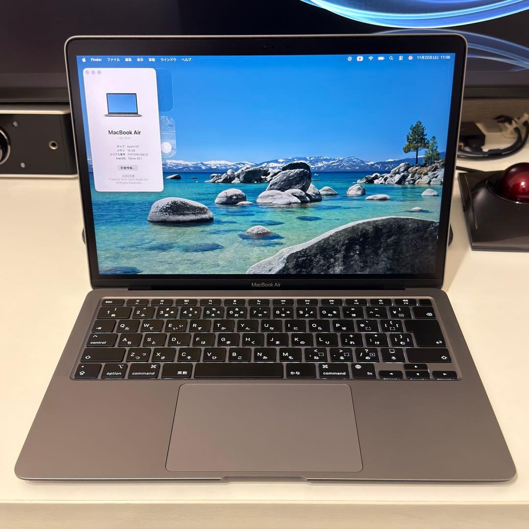 MacBook Air M1 16GB/256GB 美品 バッテリー96% 2026年最新】macbook air m1 16gb 256の人気アイテム - メルカリ