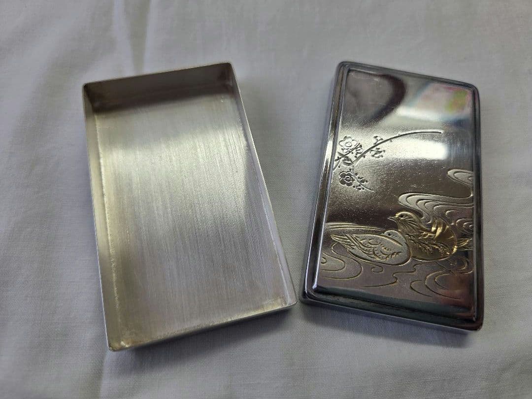 ミキモト 純銀製おしどり彫刻ケース MIKIMOTO - 工芸品新 発売